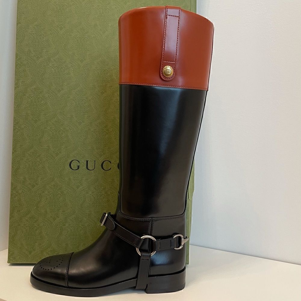 GUCCI
Harness Knee Boot Black/Amber Honey - Picture 5 of 15